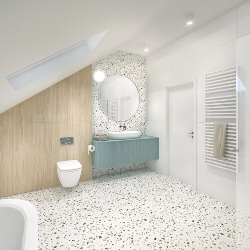 Wizualizacja łazienki na górze widok 1 v4